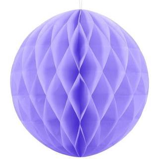 1 stk. Honeycomb kugle i lilla farve, diameter ca. 30 cm, genanvendelig og nem montering med klips