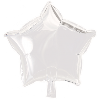 Hvid folieballon 46 cm. - Stjerne