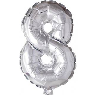 Folie tal ballon 8 sølv, 102 cm