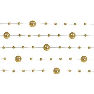 5 stk. Guld Metallic Perleguirlander 130 cm – Ideel til festlige anledninger