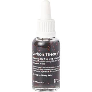 Carbon Theory Charcoal, Tea Tree Oil & Vitamin E Revitaliserende og genoprettende natserum til problematisk hud 30 ml - 30 ml