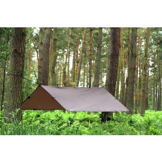 DD Hammocks - DD TARP 3X3 - Coyote Brown (10ft x 10ft) - 100% vandtæt - Letvægt og multifunktionelt regnfly tarp telt husly til camping & rejseev