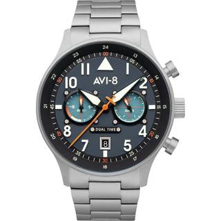 AVI-8 AV-4088-22 Carey Dual Time Herrenuhr 44mm 5ATM