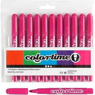 Colortime Rosa Tusch 5 mm - 12 stk. til Kreativitet