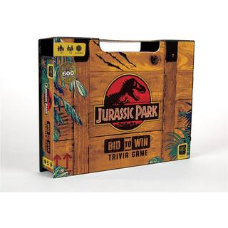 Jurassic Park Bud för att vinna trivia -spel | Med 600 frågor från Jurassic Park Films | Anpassad magnetisk spelbox konverterar till Gameboard |