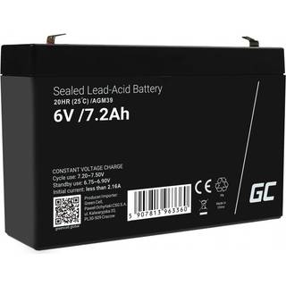 Green Cell 6V 7.2Ah AGM VRLA Batteri til Alarmer, Kasseapparater & legetøj