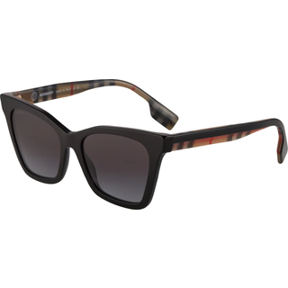 Burberry Kvinde BE4346 ELSA 39428G Solbriller Acetat Sort Grå Geometrisk Normal Skygge