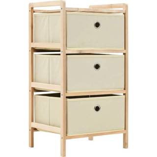 Opbevaringsstativ Med 3 Stofkurve Cedertræ Beige - 1 / 3