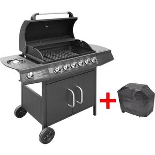 gasgrill 6 + 1 grillzoner sort