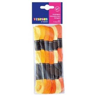Broderigarn, 6-pak Gul/Orange