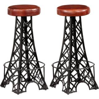 barstole 2 stk. ægte læder