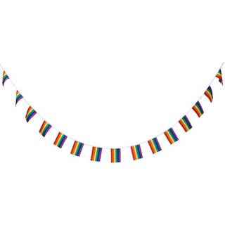 Regnbue flagguirlande, 6 m.