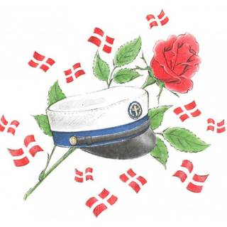 Student servietter, blå rose