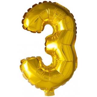 Folie tal ballon 3 guld, 102 cm