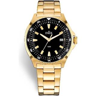 INEX HERRE DOUBLE 10ATM M DATO LÆNKE SORT BEZEL