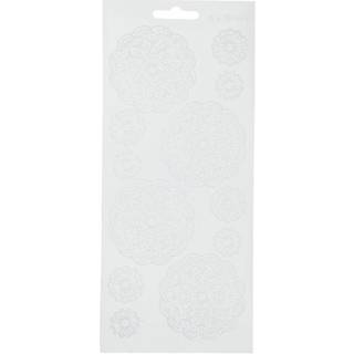 Selvklæbende Blomsterstickers - 10x23 cm, Hvide Designs