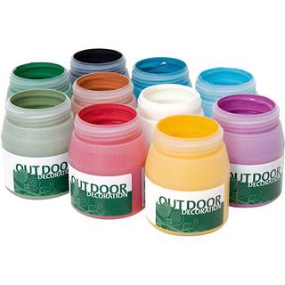 Udendørsmaling, ass. farver, 10x250 ml/ 1 pk.