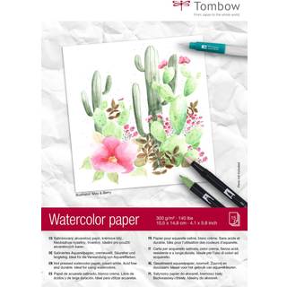 Tombow Akvarelblok A6 300g 15 ark creme hvid