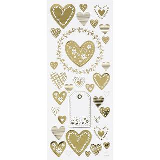 Guld Hjerte-Stickers 10x24 cm - Elegante Dekorationer