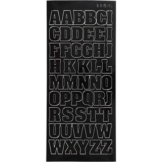 Selvklæbende Stickers med Store Bogstaver, Sort 10x23 cm