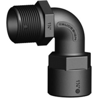 Rørvinkel TruDesign Connector Threaded Female to Male 90°, komposit, vinklet 90°, 1 1/4" G (BSP) (indvendig) til 1 1/4" G (BSP) (udvendig)