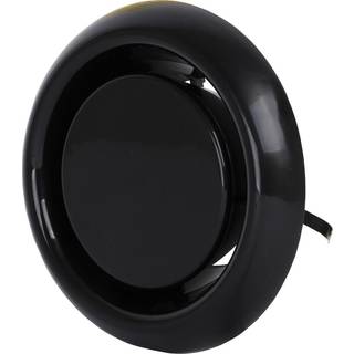 Udstødningsventil i plast, sort, 125 mm