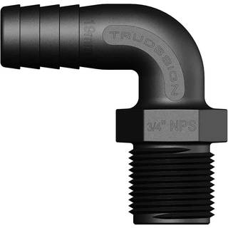 Slangnippel TruDesign Tail 90° Male Threaded, komposit, vinklet 90°, 2" G (BSP) (udvendig) til 51 mm (2") slange, sort