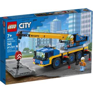 LEGO CITY Great Vehicles Mobile Crane Truck Toy Building Set 60324 - Byggerik?ret?jsmodel med 2 minifigurer med v?rkt?jsleget?jskit og roadplade