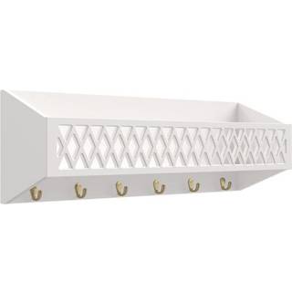 Cam Cam Harlequin hylde med kroge - White