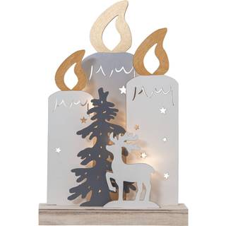 Star Trading - Advent Candlestick Fauna - White - 34 cm