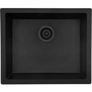 Lavabo Jupiter 600 køkkenvask i komposit, 46X55 cm m/sort afløb