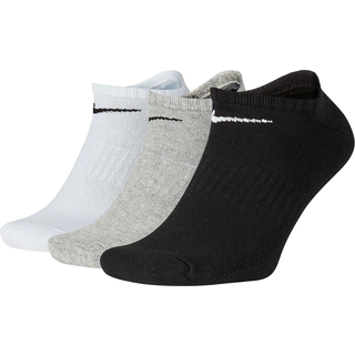 Nike Everyday Cushioned No-Show Socks 3-Pack Str. 34-38 Hvid / Sort / Grå
