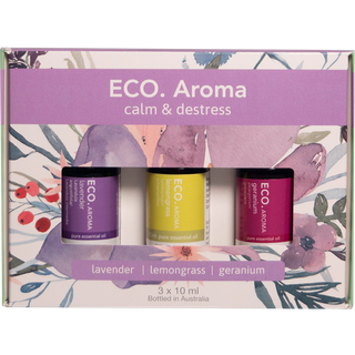 ECO. Aroma Calm & Destress Aroma Trio - Lavender, Geranium, Lemongrass 3x10 ml (10 ml)