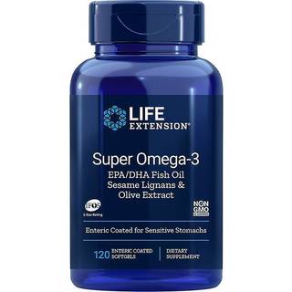 Super Omega-3 EPA/DHA med sesamlignaner og olivenekstrakt - 120 enterisk belagte softgels