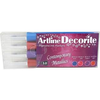Decorite Flat metallic 4-sæt, Artline EDF-3W4 Contemporary, 6stk