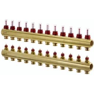 Danfoss Gulvvarmemanifold 2 + 2 med flowmåler - Danfoss Gulvvarmemanifold 12 + 12 med flowmåler