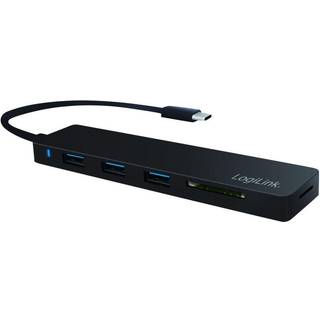 LOGILINK USB 3.1 HUB 3-port Type-C w/Kartenleser schwarz