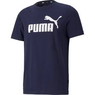 PUMA Herren T-Shirt blau Baumwolle & Mix unifarben