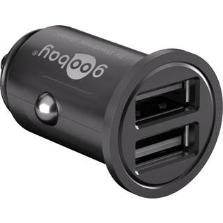 Goobay 12V USB-A Dual biloplader - 4.8A/24W - Sort