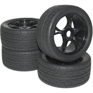 Reely 1:8 Buggy Komplette hjul Street 5 eger Sort 4 stk
