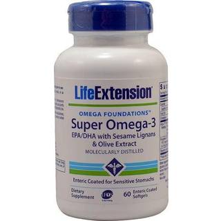 Super Omega-3 EPA/DHA med sesamlignaner og olivenekstrakt - 60 enteric coatede softgels