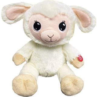 Happy Nappers: Lullabrites Lamb - Musical Light Up Bedtime Plys - Cream & Tan - Spiller 3 Vuggeviser Bldt dyr Dag og nat beroligende legetj Br