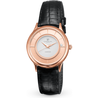 Christina collect rosa armbåndsur med 1 diamant, sort rem