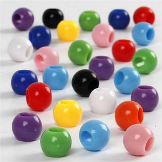 Kongoperler 8 mm - Runde Plastperler til Smykker