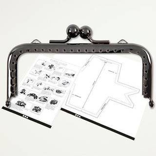 Elegant 10 cm bøjle til pung - Mørk grå metallic