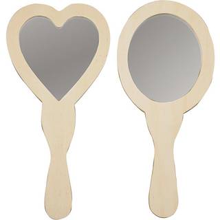 Håndspejle, 2 stk 2 stk håndspejle. Spejlene måler 23-24 cm.