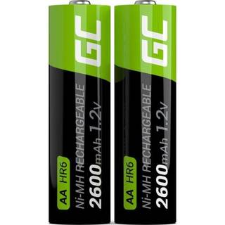 Green Cell Rechargeable AA-Batteri 2600mAh, 1.2V, 2-pak