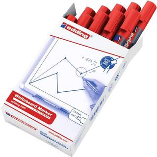 Edding 360-002 rød board marker, rund spids 1,5-3mm (10stk.)