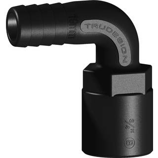 Slangnippel TruDesign Tail 90° Female Threaded, komposit, vinklet 90°, 3/4" BSP (indvendig) til 19 mm (3/4") slange, sort