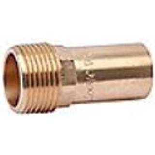 kobber Cu press overgang 1'' x 28 mm med udvendigt gevind og glat ende
